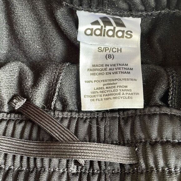 EUC! adidas black track pants with red stripes - Size small/8 - Picture 7 of 7